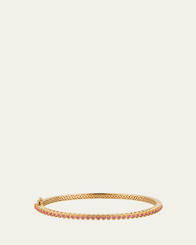 18K Mandala Petal Bangle with Pink Sapphires